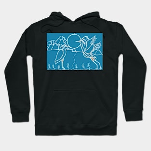 kissing cranes Hoodie